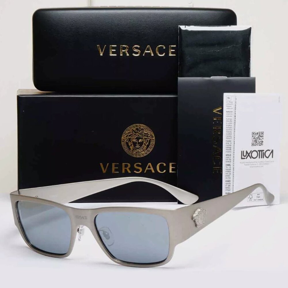 Versace Silver Medusa Sunglasses 56mm